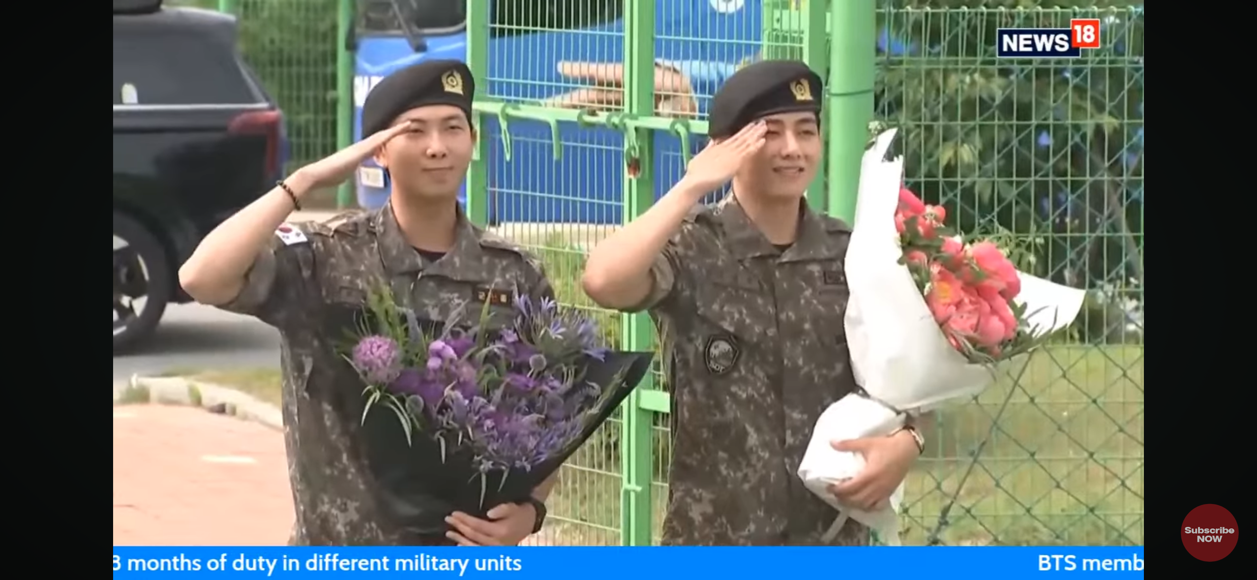 Namjoon and V military discharge